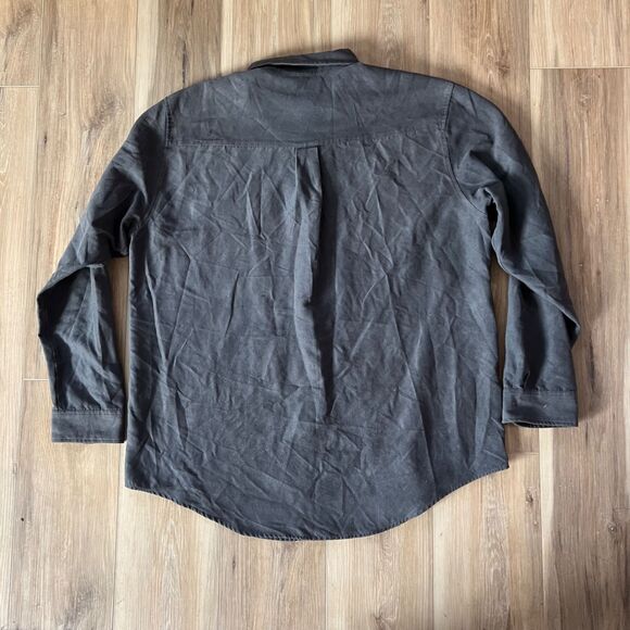 Mens Long Sleeve Button Down Gray Soft Suede Feel Shirt by Breakwater sz XL - Picture 2 of 3